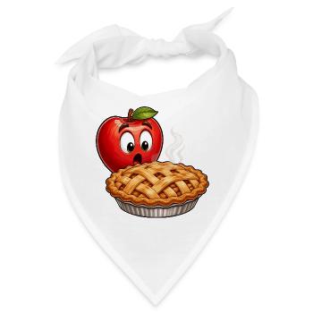 Apfelpie Mascot mit dampfendem Pie - Bandana - Weiß - Vorne