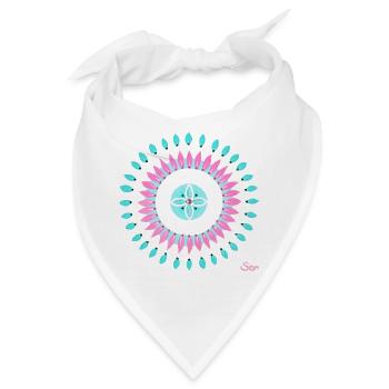 Mandala Blüte Konzentration - Sonja von Staden - Bandana - Weiß - Vorne