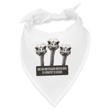 Drei von drei Straußen sind sich einig  - Bandana - Weiß - Vorne
