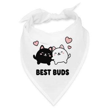 Best Buds Katzen Logo - Bandana - Weiß - Vorne