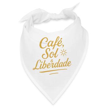 Café, Sol & Liberdade – Vintage-Tippfehler - Bandana - Weiß - Vorne