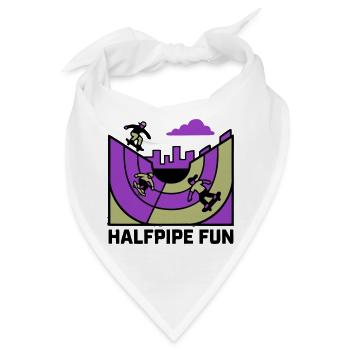 Halfpipe Skatepark Logo - Bandana - Weiß - Vorne