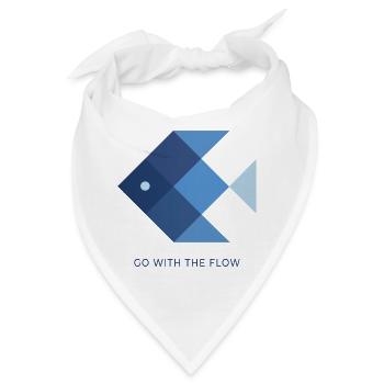 GO WITH THE FLOW – reduzierter  Fisch - Bandana - Weiß - Vorne