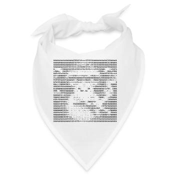 Smoking Chimp ASCII Kunstporträt - Bandana - Weiß - Vorne