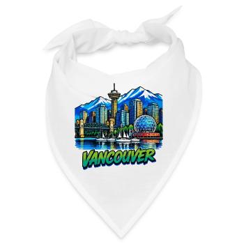 Vancouver Stadtlandschaft Neon - Bandana - Weiß - Vorne