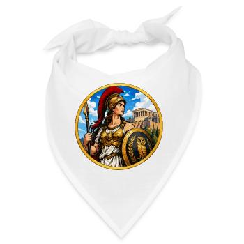 Griechische Kriegerin mit Speer - Bandana - Weiß - Vorne
