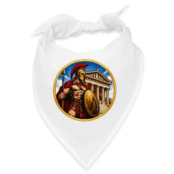 Spartaner Gladiator vor Tempel - Bandana - Weiß - Vorne