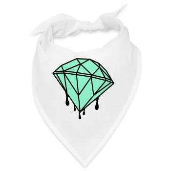 Geometrischer Mint-Diamant - Bandana - Weiß - Vorne