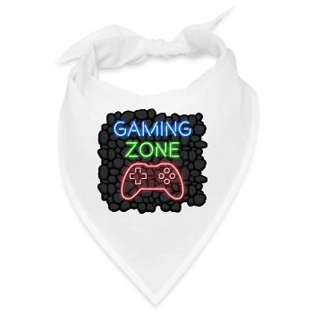 Gaming Zone Design für Gamer Zocker - Bandana - Weiß - Vorne