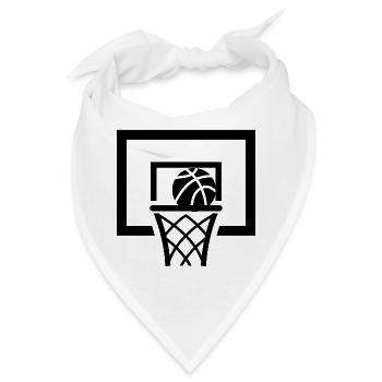 Basketball Korb minimalistisch - Bandana - Weiß - Vorne