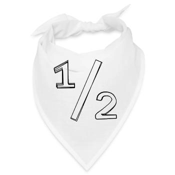 Bruchzahl ½ handgezeichnet - Bandana - Weiß - Vorne