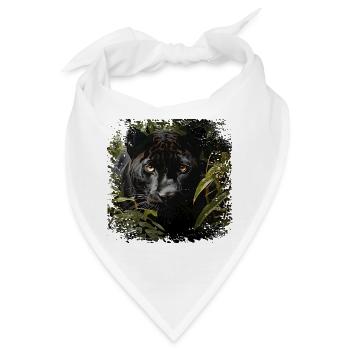 Dschungelpanther mit Goldaugen - Bandana - Weiß - Vorne