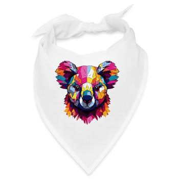 Geometrischer Regenbogen Koala - Bandana - Weiß - Vorne