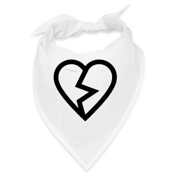 gebrochenes Herz - Bandana - Weiß - Vorne