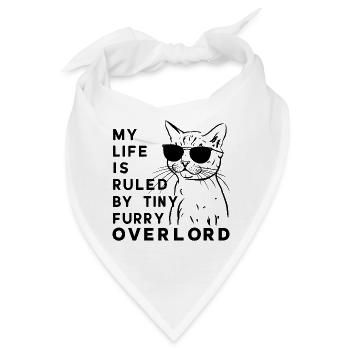 Kleiner pelziger Overlord-Katzen-Humor - Bandana - Weiß - Vorne