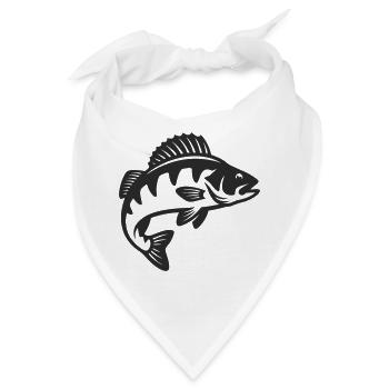 Barsch Raubfisch Silhouette - Bandana - Weiß - Vorne
