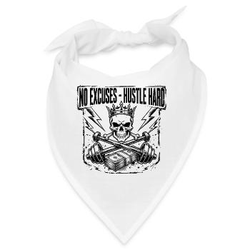 Keine Ausreden, hustle harter Schädel - Bandana - Weiß - Vorne