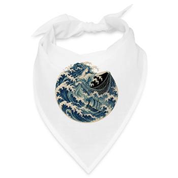 Rán – die Meeresgöttin in der großen Welle - Bandana - Weiß - Vorne