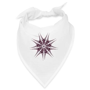 Geometrischer Sternstrahl-Muster - Bandana - Weiß - Vorne