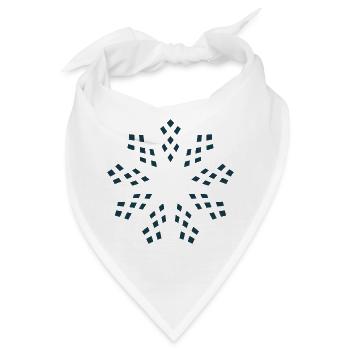 Dunkelblaue Geometrische Schneeflocke - Bandana - Weiß - Vorne