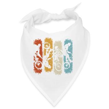 Mountainbike MTB Downhill Trail Vintage Motiv - Bandana - Weiß - Vorne