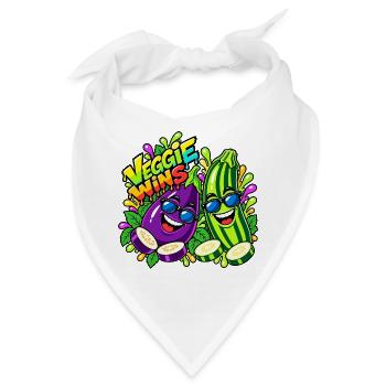 Aubergine Zucchini - Bandana - Weiß - Vorne