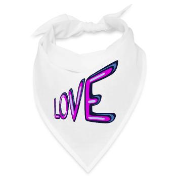 Liebe Neon-Schriftzug - Bandana - Weiß - Vorne