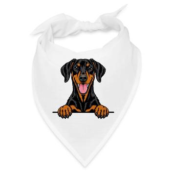 Dobermann Pinscher - Bandana - Weiß - Vorne