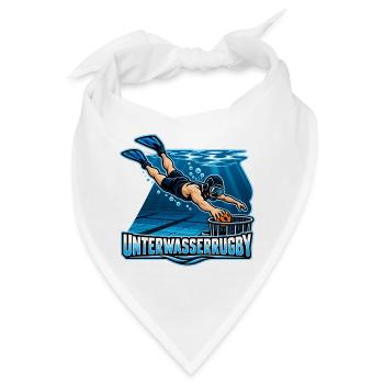 Unterwasser Rugby Action-Illustration - Bandana - Weiß - Vorne