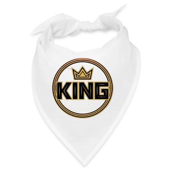 Goldenes Königskronenabzeichen - Bandana - Weiß - Vorne