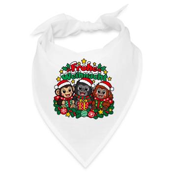 Weihnachts Affen - Bandana - Weiß - Vorne