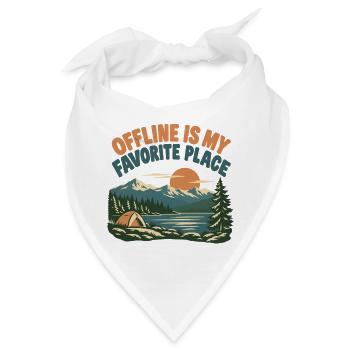 Offline Is My Favorite Place - Bandana - Weiß - Vorne