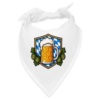 Bayerisches Bierkrug Emblem - Bandana - Weiß - Vorne