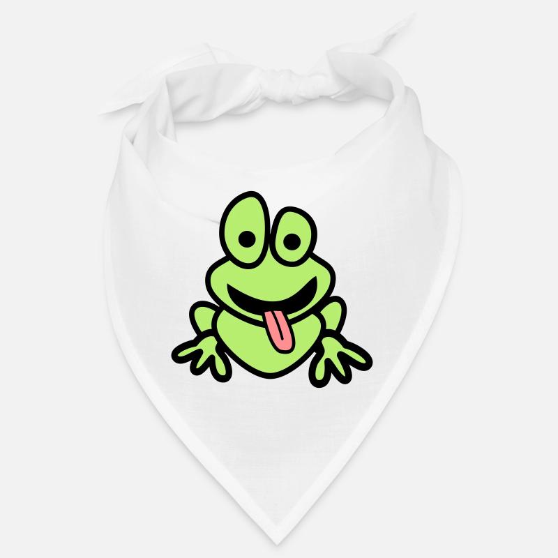Frosch mit Zunge - Bandana - Weiß