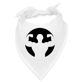 Bodybuilding Muskelprotz - Bandana - Weiß - Vorne
