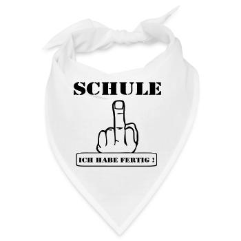Abschluß Shirt Schule fertig (25) - Bandana - Weiß - Vorne