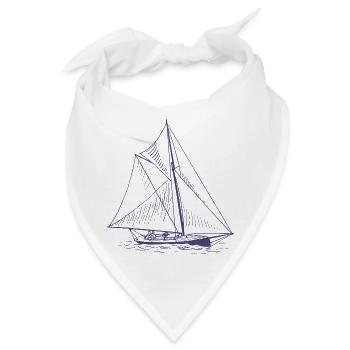 schiff boot kahn uboot segelboot segelschiff yacht - Bandana - Weiß - Vorne
