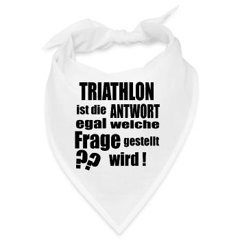 Antwort auf alles TRIATHLON - Bandana - Weiß - Vorne