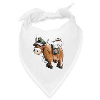 Bulle als Polizist - Polizei - Tiere - lustig - Bandana - Weiß - Vorne