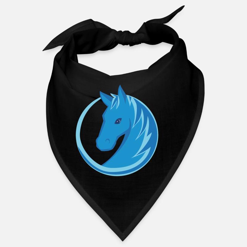 Pferd Logo Kreis Flat Design blau Bandana