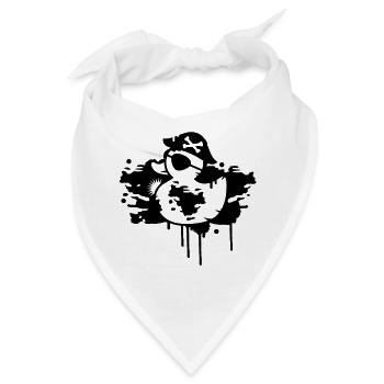 Piraten Gummi Ente mit einem Piraten Hut und - Bandana - Weiß - Vorne