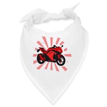 Motorrad Rennmotorrad Motorbike Geschenk - Bandana - Weiß - Vorne