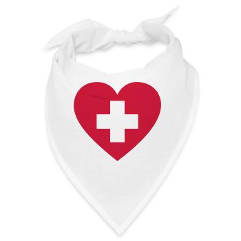 Herz, Erste Hilfe - Bandana - Weiß - Vorne