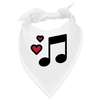 Romantische Musik Note - Bandana - Weiß - Vorne