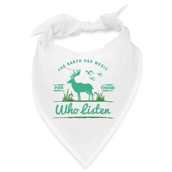Hirsch Elch Ren Geweih Natur Erde Outdoor Geschenk - Bandana - Weiß - Vorne
