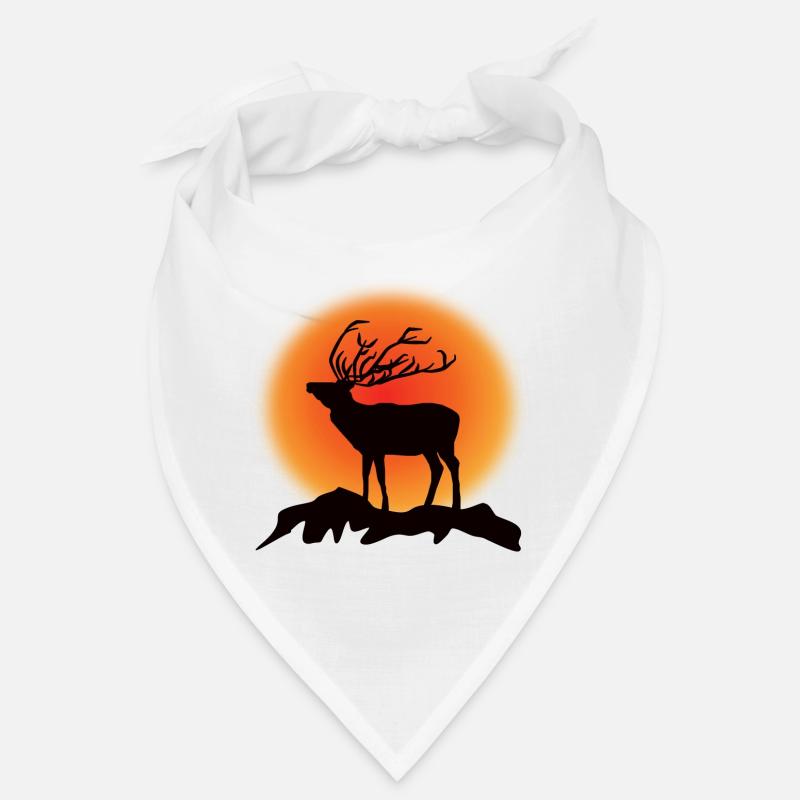 Deer Reindeer Silhouette Sunset Bandana