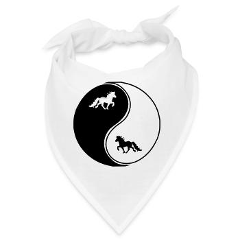 Islandpferde Yin Yang, Islandpferd Tölt, Isländer - Bandana - Weiß - Vorne