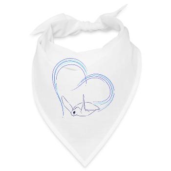Leuchtende Meeresschildkröte Herzlinie - Bandana - Weiß - Vorne