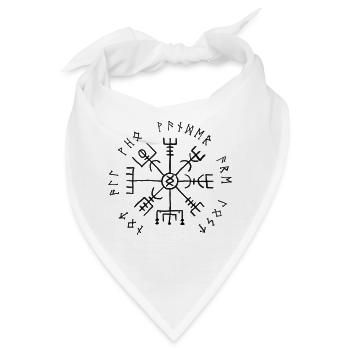 Vegvisir - Wikingerkompass Geschenk Bestseller - Bandana - Weiß - Vorne