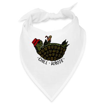 Chill-Kröte - Schildkröte am chillen - Bandana - Weiß - Vorne